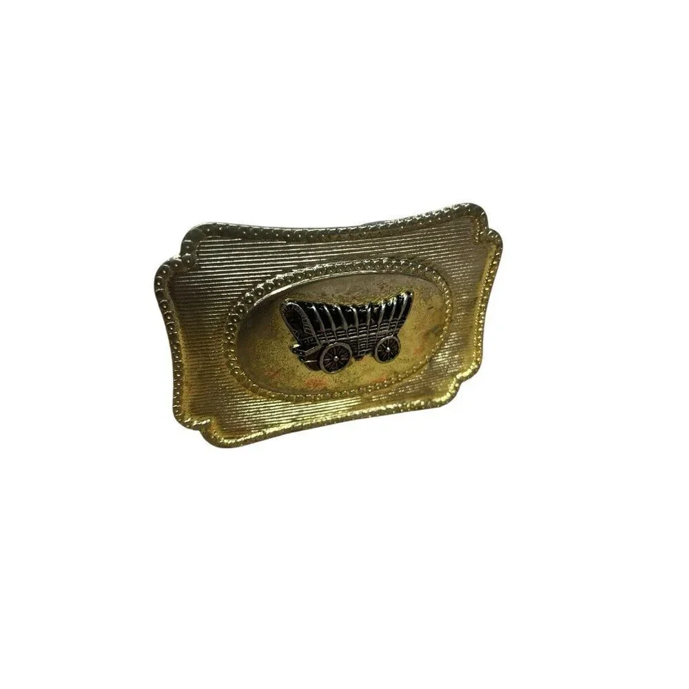 Vintage Western-Style Belt Buckle Metal Unisex Belt Buckle Collectible Wagon